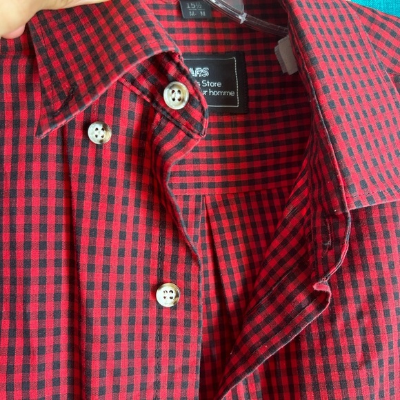 Vintage Sears Red and Black Plaid Shirt M - Picture 12 of 15